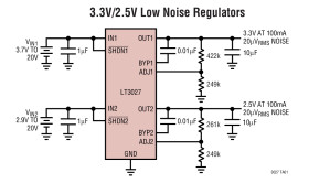 Dual 100mA, Low Dropout, Low Noise, Micropower Regulator with Independent Inputs