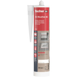 Fischer 049103 DDK Weatherproof Sealant 310ml Transparent High Elongation