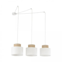 Lampa wisząca biała z podwójnym kloszem DUO WHITE JUTA 3xE27 2345 TK Lighting