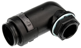 Łącznik do kanałów kablowych PMA gwint M20 17mm Kolanko 90° PA 6 IP68 Czarny