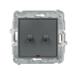 MINI Mechanizm łącznika jednobiegunowego ze schodowym w stylu amerykańskim (dwa klawisze bez piktogramów, wspólne zasilanie) gra