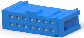Socket housing, 14 pole, pitch 2.54 mm, straight, blue, 2-1658527-2