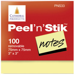 Cathedral Products PNS33PK12 Repositionable Notes 75mm x 75mm 100 sheets - 12 pk