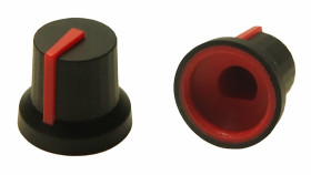 Pokrętło potencjometru oś: 6mm średnica: 16.2mm Kształt D Guma Czarny RS PRO