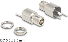 90171 Connector DC 5.5 x 2.5 mm female bulkhead soldering version - ro