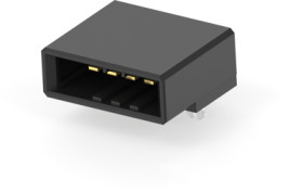 Pin header, 4 pole, pitch 3.81 mm, angled, black, 2-178294-2