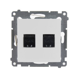 Gniazdo komputerowe RJ45 podwójne białe D62.01/11 Kontakt Simon54