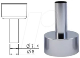 A-2102 Hot air nozzle, straight, Ø 8 mm for STATION ST-8800/8802