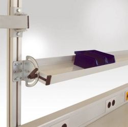 Manuflex LZ8314.7035 Odchylany wspornik do przechowywania 1750x500mm (1629x495) do struktury ALU, jasnoszary RAL7035 sza