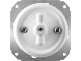 Łącznik dzwonkowy obrotowy Retro ceramic bez ramki, 10A-250V~, biały