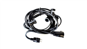 Girlanda Ogrodowa, Łańcuch Świetlny Ip44 Czarna 21M + Gniazdo G-Cz-20-G/Ip44