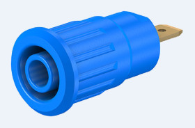 Gniazdo bananowe Żeński Wciskana typ Gniazdo bananowe Niebieski 24A Staubli rozmiar 4 mm