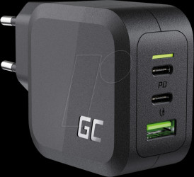 CHARGC08 USB charger, 65 W, 2x USB-C, 1x USB-A, GaN, black