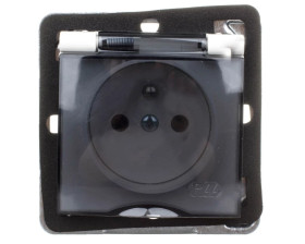 IMPRESJA Gniazdo bryzgoszczelne z/u IP44 klapka przezroczysta ecrue GPH-1YZ/m/27/d