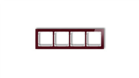 Deco Ramka Poczwórna - Efekt Szkła (Ramka: Bordowa Spód: Biały) Bordowy...