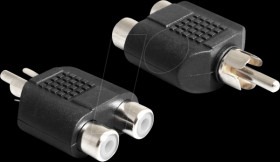 84499 Delock Adapter 2 x RCA female &gt; 1 x RCA male