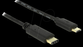 83334 Cable USB Type-C™ 2.0 male &gt; USB 2.0 Type Micro-B male 2.0 m bla