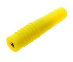 GNIAZDO BANAN 2mm 25.432.3 ŻÓŁTE IZOLOWANE NA KABEL LUTOWANE AMASS