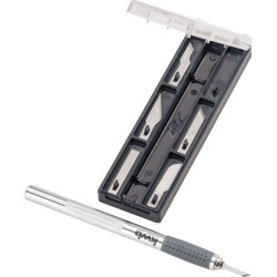 kwb 14920 Scalpel Aluminium 6 Blades rubberised grip magnetic end