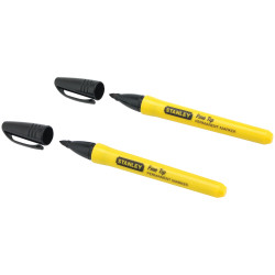Stanley 0-47-316 Black Fine Tip Permanent Markers (2)