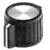 Button, cylindrical, Ø 18.8 mm, (H) 14 mm, black, for rotary switch, 7-1437624-2