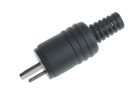 Wtyk głośnikowy prosty skręcany czarny