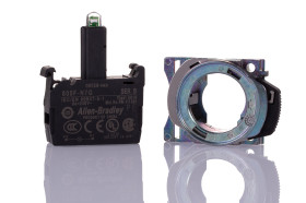 Blok oświetlenia i uchwyt, 240 V AC, LED, przyłącze śrubowe, kolor: zielony, Allen Bradley, 800F