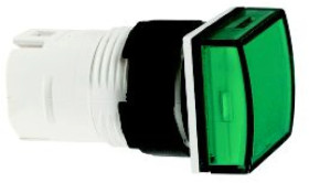Głowica wskaźnika św. ziel. kwadr., O 16, zinteg. LED ZB6CV3