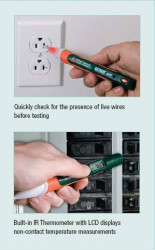 Bezdotykowy wykrywacz napięcia z pomiarem temp.