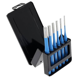 Gedore 3014320 Pin Punch Set in metal folding cassette, 6 pieces