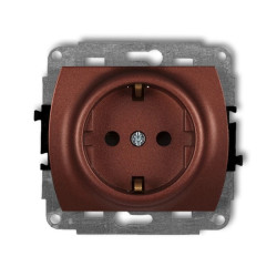 TREND Gniazdo pojedyncze z/u SCHUKO brązowy metalik 9GP-1sp