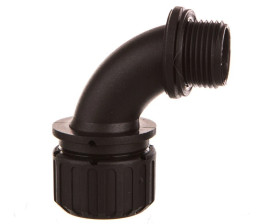 Łącznik poliamidowy kątowy M20 IP67 czarny LRSK 20M/16 E03DK-07010100501 /10szt./