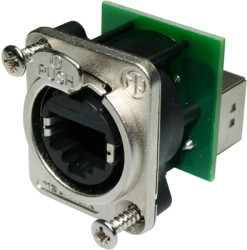 Socket, RJ45, 8 pole, 8P8C, Cat 5e, solder connection, flange mounting, NE8FDP
