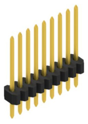 Pin header, 9 pole, pitch 1.27 mm, straight, black, 10060465