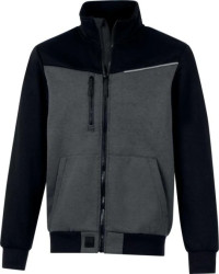 Bluza Sweat zapinana na zamek - Molton poliester bawełna z recyklingu, kolor Ciemnoszary-czarny, rozmiar: M, SWABIGRTM