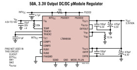 Dual 25A or Single 50A DC/DC μModule Regulator with 1% DC Accuracy