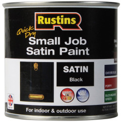 Rustins SPBLW250 Quick Dry Small Job Satin Paint Black 250ml