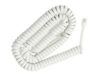 KAB56.3W Telefoniczny wtyk-wtyk 4p4c (RJ9 PLUG) spirala 7 m (telefon-słuchawka)