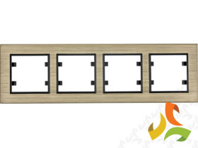 LUMINA PASSION Ramka 4 poczwórna pozioma aluminium mosiądz WL9244 HAGER