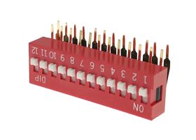 Dip switch x12 kątowy czerwony