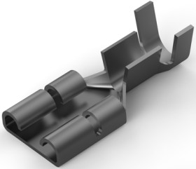 Uninsulated flat plug sleeve, 6.35 x 0.81 mm, 1.03 to 2.62 mm², AWG 17 to 13, brass, tin-plated, 737440-2