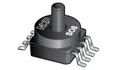 Pressure Sensor, 3V, 0/50kPa, SOP 8, Axial Port