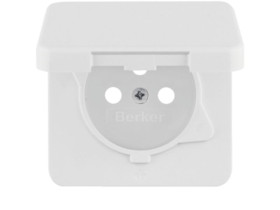 IP44 Płytka czołowa do gniazdem z uziemieniem z pokrywą biały 39420409 HAGER