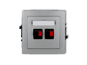 DECO Gniazdo głośnikowe podwójne srebrny metalik 7DGG-2 KARLIK