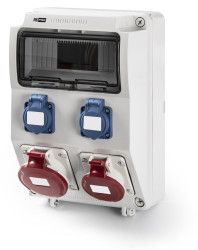 Złącze przemysłowe - zasilające 16A Gniazdo 400 V 2P + E, 3P + E RS PRO Szary IP44