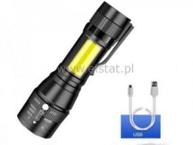 Latarka ręczna LED COB na USB światło boczne