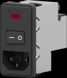 IEC inlet filter C14, 50 to 60 Hz, 10 A, 115 VAC/230 VAC, faston plug 4.8 mm, 8-6609107-3