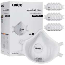 uvex 8762310 silv-Air Dust Mask FFP3 Valved 15 pcs EN149:2001+A1:2009