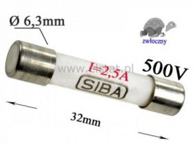 2,5A bezp. ceramik zwłoczny 6,3x32mm 500V