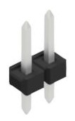 Pin header, 2 pole, pitch 2.54 mm, straight, black, 10058280